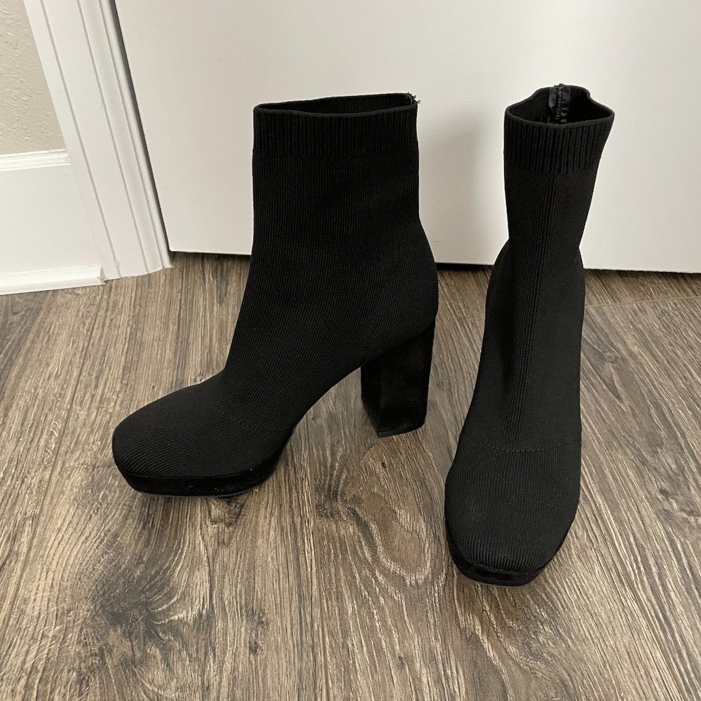 MIA Sock Block-Heel Booties Size 8.5 - Picture 2 of 5